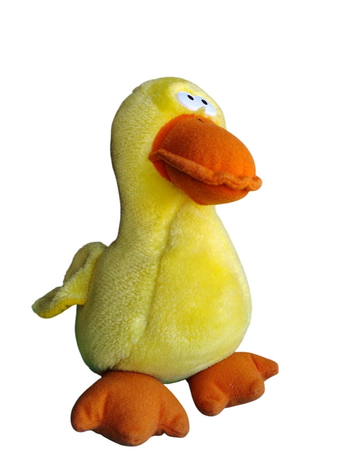 Squeezems Plush Yellow Quacking Duck Fundamental Too, Stuffed Animal Vintage