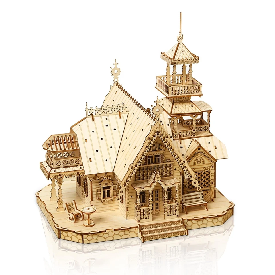 Christmas LED Light Puzzle 3D DIY Wooden Building Model Kit for Xmas Adult Gift - Image 2 of 4