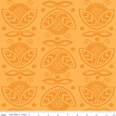 Riley Blake Designs Costume Maker's Act II Thistle Orange / Sold by The 1/2 Yard