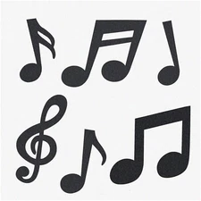 Melody Magic: 42-Piece Musical Notes Cutouts - Vibrant Party Decorations, Silhou