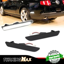 Fit 10-14 Ford Mustang Smoked White LED Lamps Rear Side Marker Sidemarker Lights