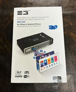 EG portatif DLP Projecteur vidéo - MK 7500 3D 4K iPhone & Android NEW IN BOX
