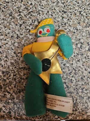 Vtg 1989 Rocker Gumby With Guitar Plush Stuffed animal Collectible 5.5'' Applause