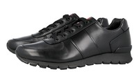 Prada Leder Prax Linea Rossa Sneaker - 4E2718 - Schwarz - Neu - 6,5 40,5