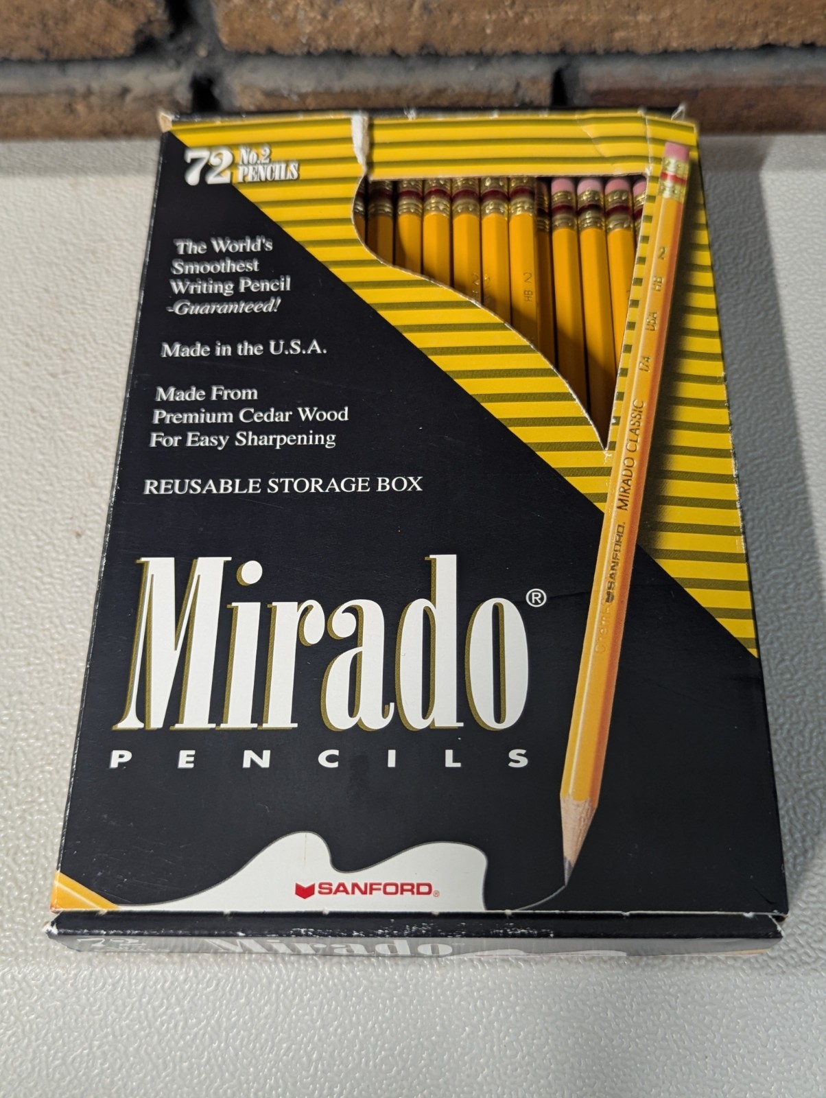 Vintage Mirado Pencils USA No. 2 Cedar Sanford Original Partial Box - 52 Pencils