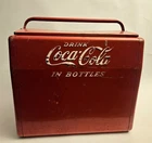 Vintage Coca Cola Metal Cavalier Cooler with Lid, Tray & Bottle Opener 1950s