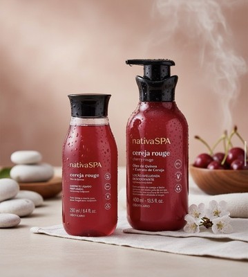 Set Nativa Spa Kirsche Rouge Body Lotion 400ml + Flüssigseife 250ml