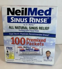 NeilMed Sinus Rinse All Natural Sinus Relief 100 Premixed Refill Packets 07/2028