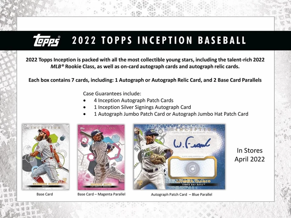 2022 TOPPS INCEPTION Baseball Hobby Box   Fresh Case! - Image 3 of 4