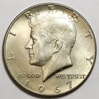1967 50c Kennedy 40% Silver Half Dollar Uncirculated - Lightly Toned / Nice Coin