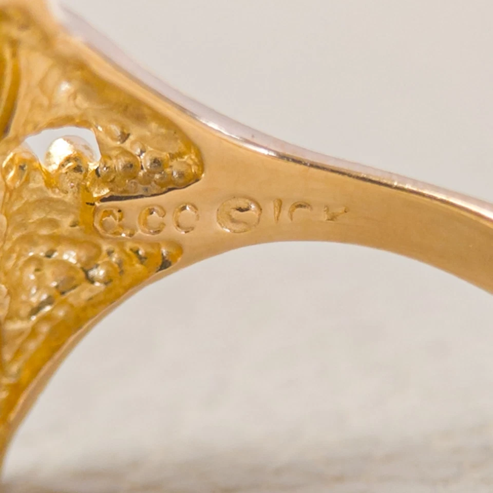 10K Black Hills Gold Leaf & Grape Ring — Signed C.Co (Coleman) - Image 4 of 4