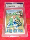 1967 TOPPS BASEBALL CARD OF JIM CATFISH HUNTER AUTO SLABBED PSA / DNA