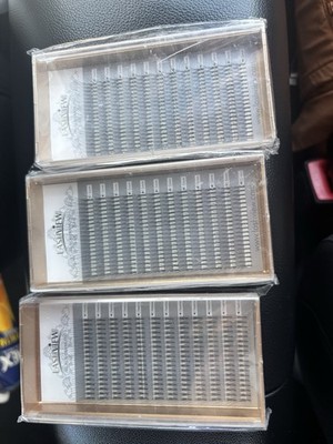 Lashview 3 Packs 15mm Individual Eyelashes Black Natural Effect Extension Trays