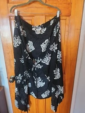 JONES NY  Black Beach Wrap Linen Sarong Swimsuit Cover-up Pareo Size 20W NWOT 