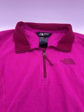 The North Face Womens Fleece Pullover Jacket Pink Quarter Zip Large SMALL