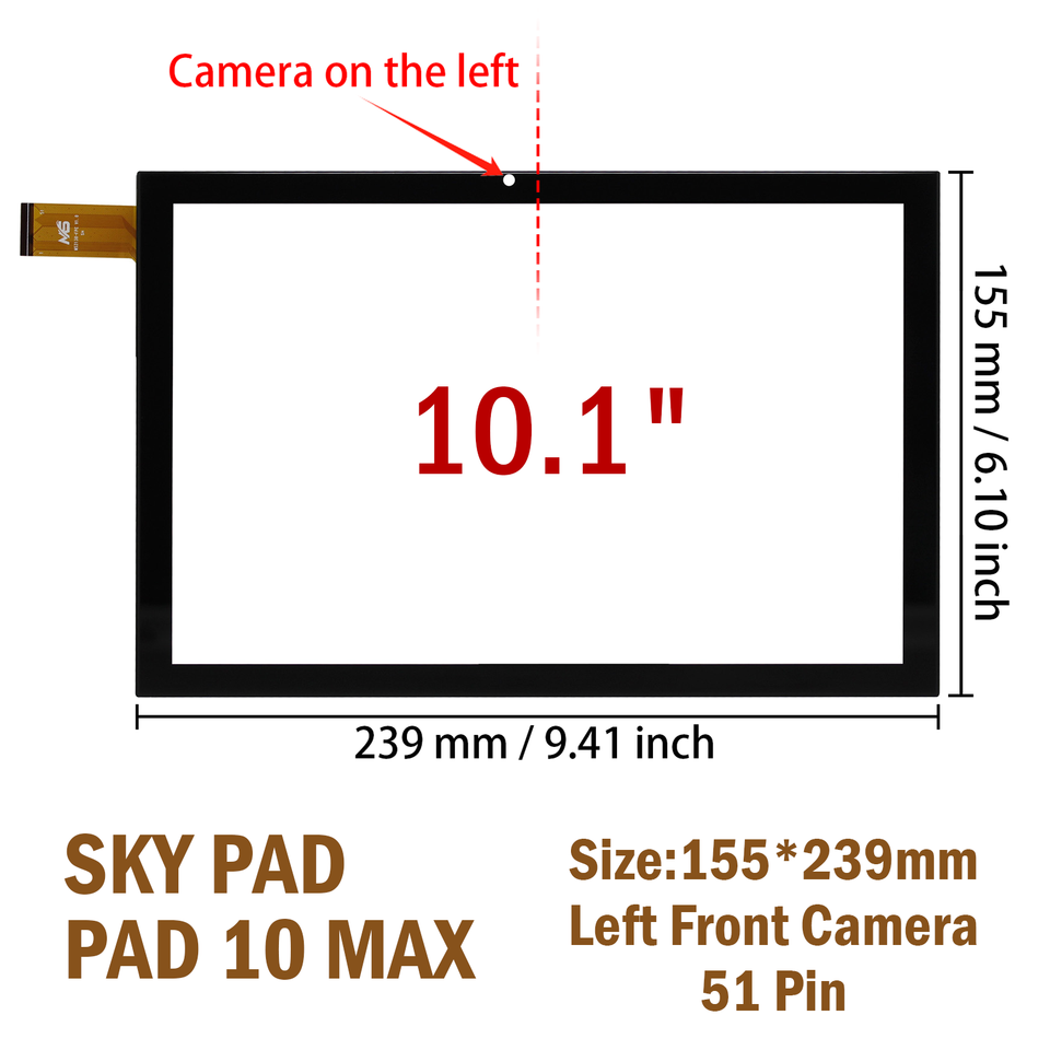 Pannello Touch Screen Digitalizzatore 10,1 Pollici Per Tablet