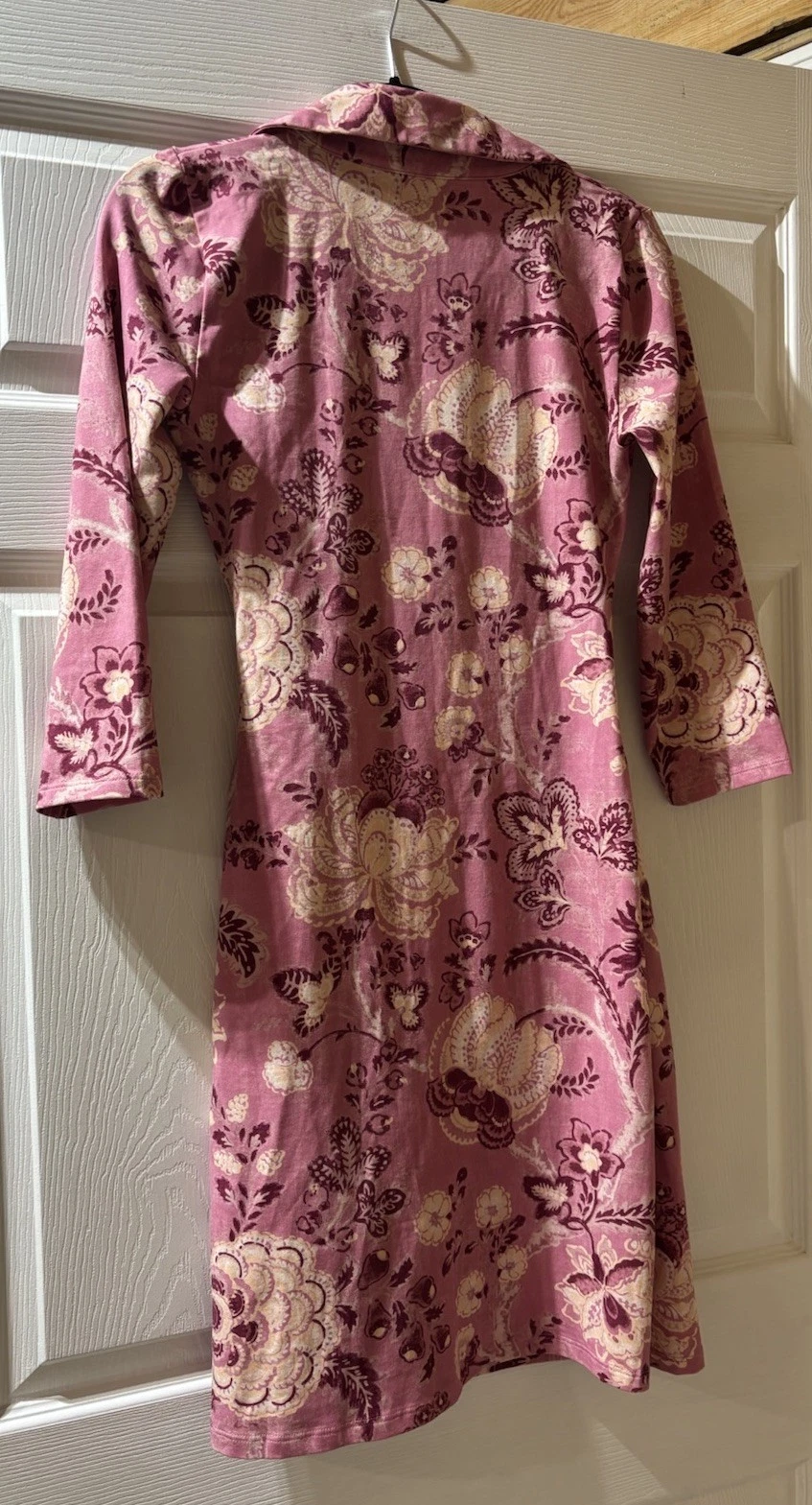 VETEMENTS Abito Spartina 449 Christine avvolgente manica 3 4 XS increspato malva floreale