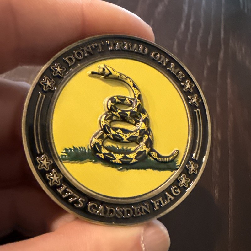 Gadsden Flag 1775 Don’t Tread On Me 3D Challenge Coin