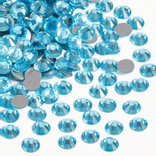 1440PCS Aquamarine Flatback Glass Rhinestones for Nails Craft Clothes Decoration