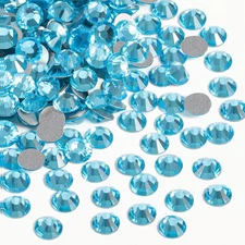 1440PCS Aquamarine Flatback Glass Rhinestones for Nails Craft Clothes Decoration