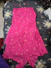 URBAN OUTFITTERS LOLA CHIFFON ASYMMETRICAL MINI DRESS