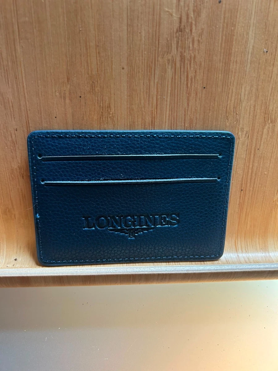 Longines portatarjetas de crédito nuevo cuero azul