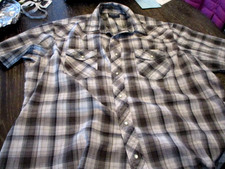 WRANGLER WESTERN SHIRT WITH PEARL SNAPS, SHORT SLEEVES MEN SIZE XL