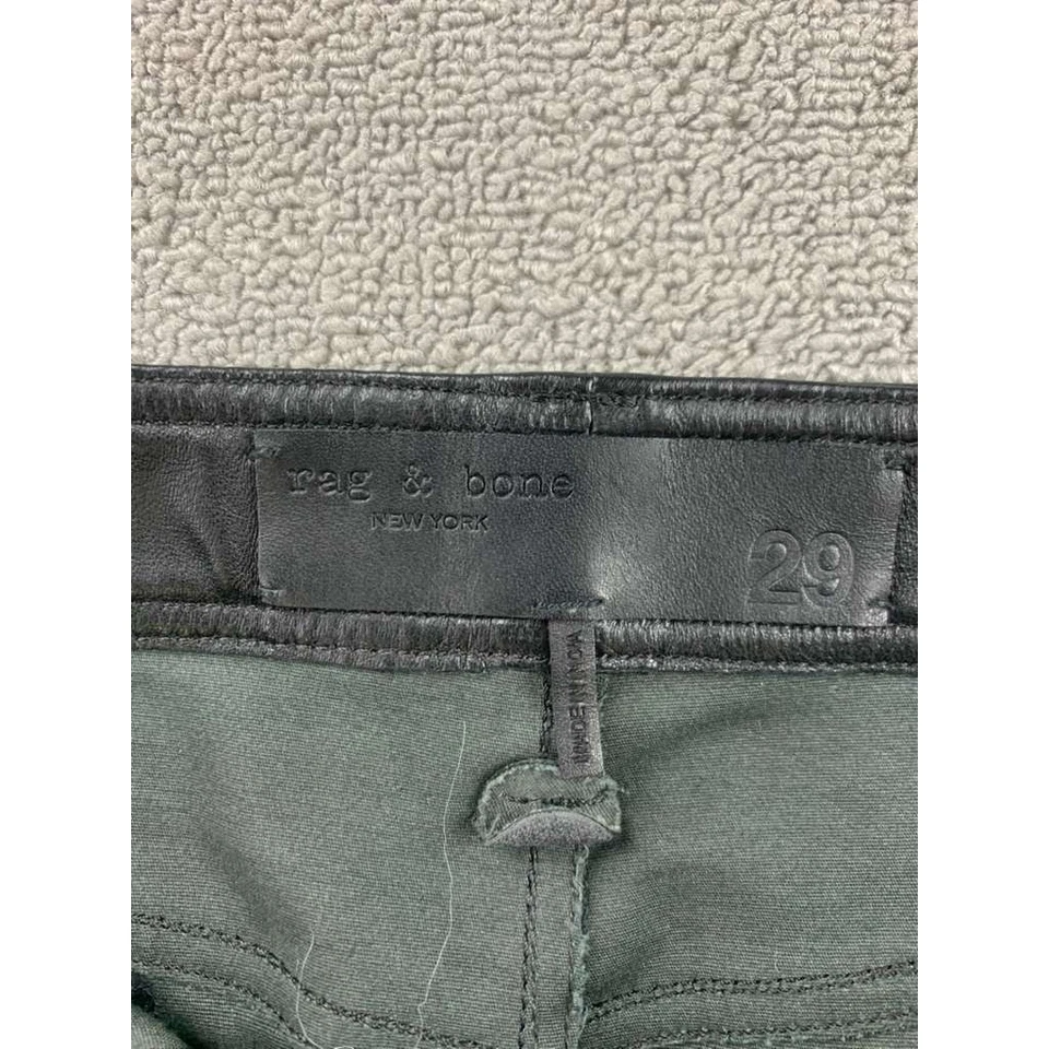 Rag And Bone Skirt Women 29 Black 100% Lamb Leather Lace Up Front Four Pocket - Image 3 of 4