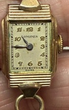 Vintage Ladies Longines Wrist Watch 10K Gold Filled Rectangular Case Running