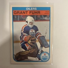 O-Pee-Chee Grant Fuhr Edmonton Oilers #105 Rookie 1982-83 NHL Hockey Card. rookie card picture