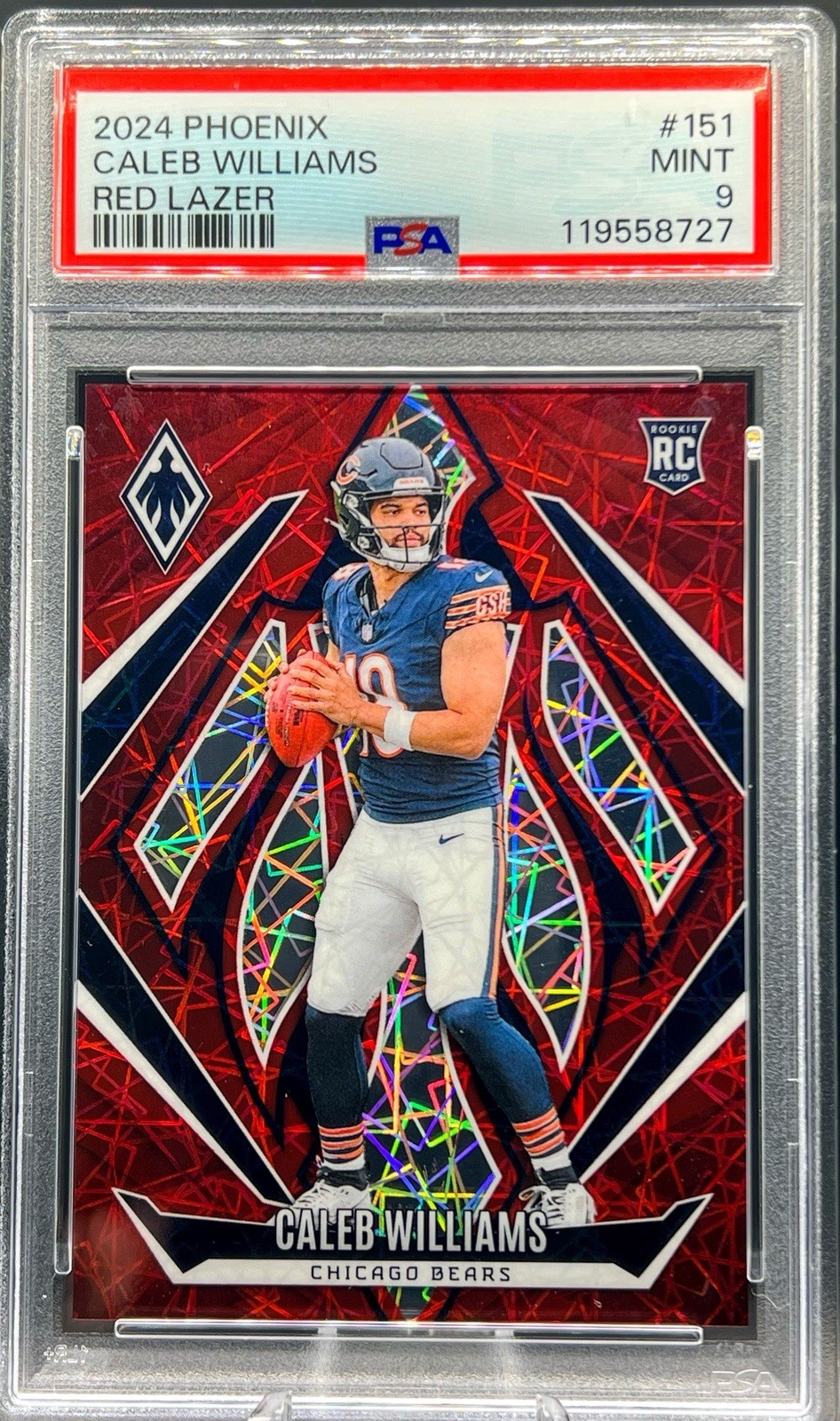 2024 Phoenix CALEB WILLIAMS Rookie Red Lazer /199 PSA 9 Rookie #151 Bears