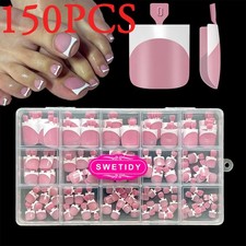 150pcs Square Pre-Designed Toe Nail Press Ons...