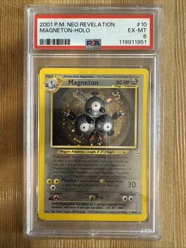 Magneton - 10/64 - Pokemon Neo Revelation Unlimited Holo Rare Card PSA 6
