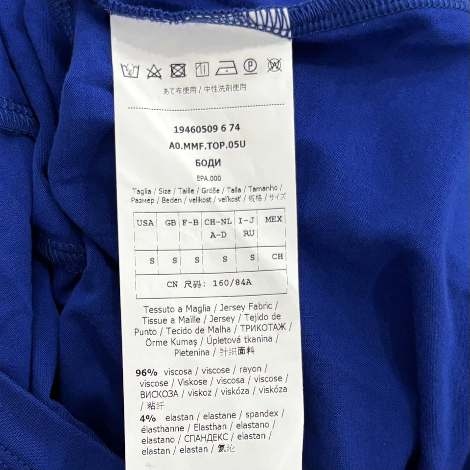 Nuevo con etiquetas Camiseta Max Mara Talla S Circe Azul Jersey Ret$325 Italia Clásica Mínima Foto 4 de 4