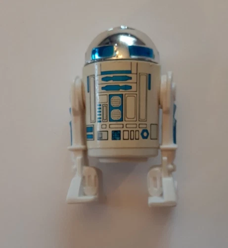 Vintage Star Wars R2-D2 Action Figure Kenner Hong Kong 1977 Chrome Head Clicks
