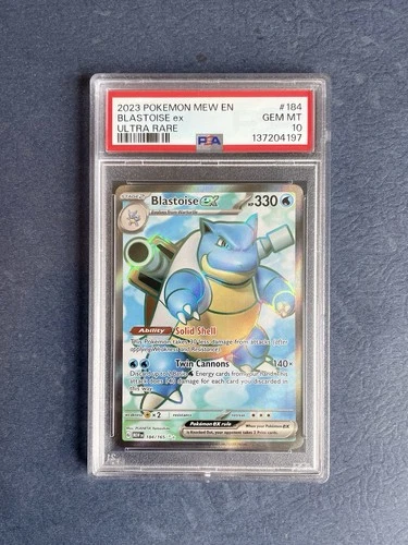 Pokémon Blastoise ex 184/165 Scarlet & Violet 151 Ultra Rare Holo PSA 10 2023