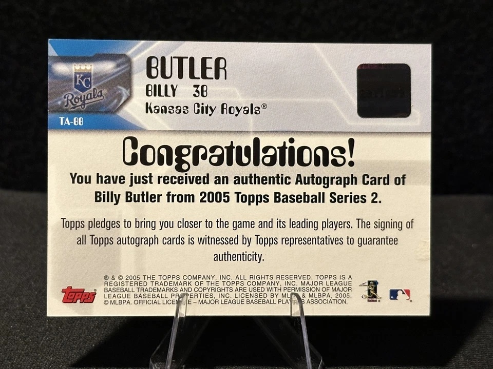 2005 Billy Butler Topps Authentic Autograph #TA-BB - Image 2 of 2
