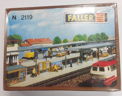 Vintage Faller 2119 Bahnhof Bahnsteig Bausatz Modelleisenbahn im versiegelten Karton