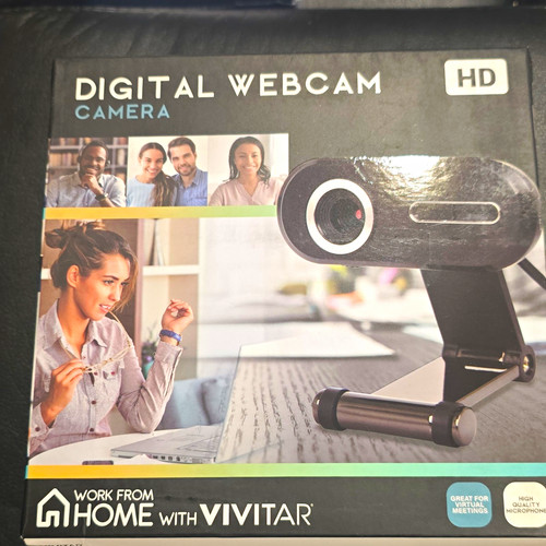 Vivitar HD 1080p Webcam Built-in Mic USB 2.0 30fps Rotating Lens VWC104-BLK