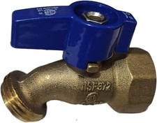 1 Piece 3/4" Female NPT x 3/4" Garden Hose Threaded Hose Bibb No-Kink, 1/4 Tu...