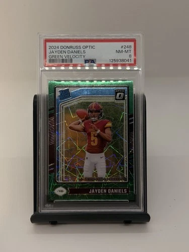 2024 Panini Donruss Optic Jayden Daniels #248 Green Velocity Prizm PSA 8