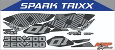 SEADOO SPARK TRIXX GREY & Black Graphics / Decal / Sticker Kit CUSTOM