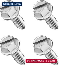 4PCS License Plate Screws,Heavy Duty License Plate Screw Kit Silver License Plat