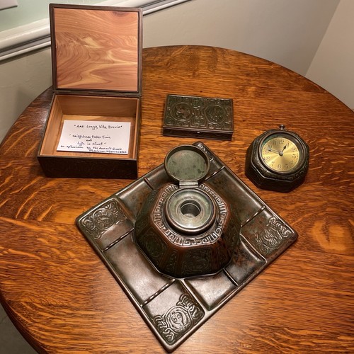 Antique Tiffany Zodiac Clock: Octagon-Shaped,Early #1075:Dark Chocolate,Working - Picture 19 of 22