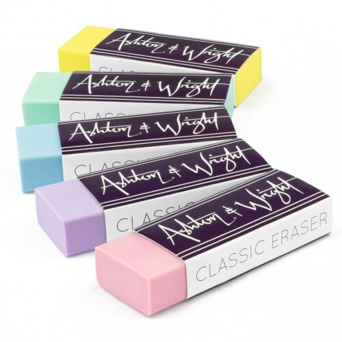 Ashton and Wright - Classic Eraser - Latex Free Plastic Rubber - Pastel Set of 5 - Zdjęcie 1 z 4