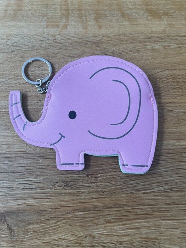 Childrens Pink Elephant Purse With Key Chain