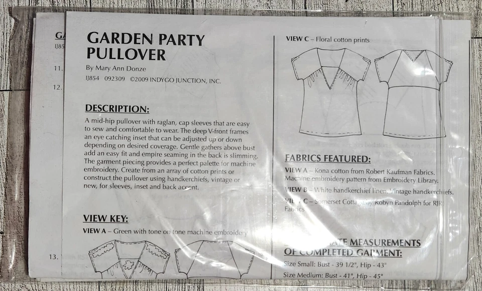 Indygo Junction IJ854 Garden Party Pullover Shirt ~ Small to 2XL ~ 2009 - Image 2 of 3