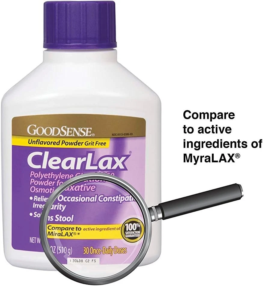 Goodsense Clearlax, laxante osmótico en polvo de polietilenglicol 3350, 17,9 OZ Foto 2 de 4