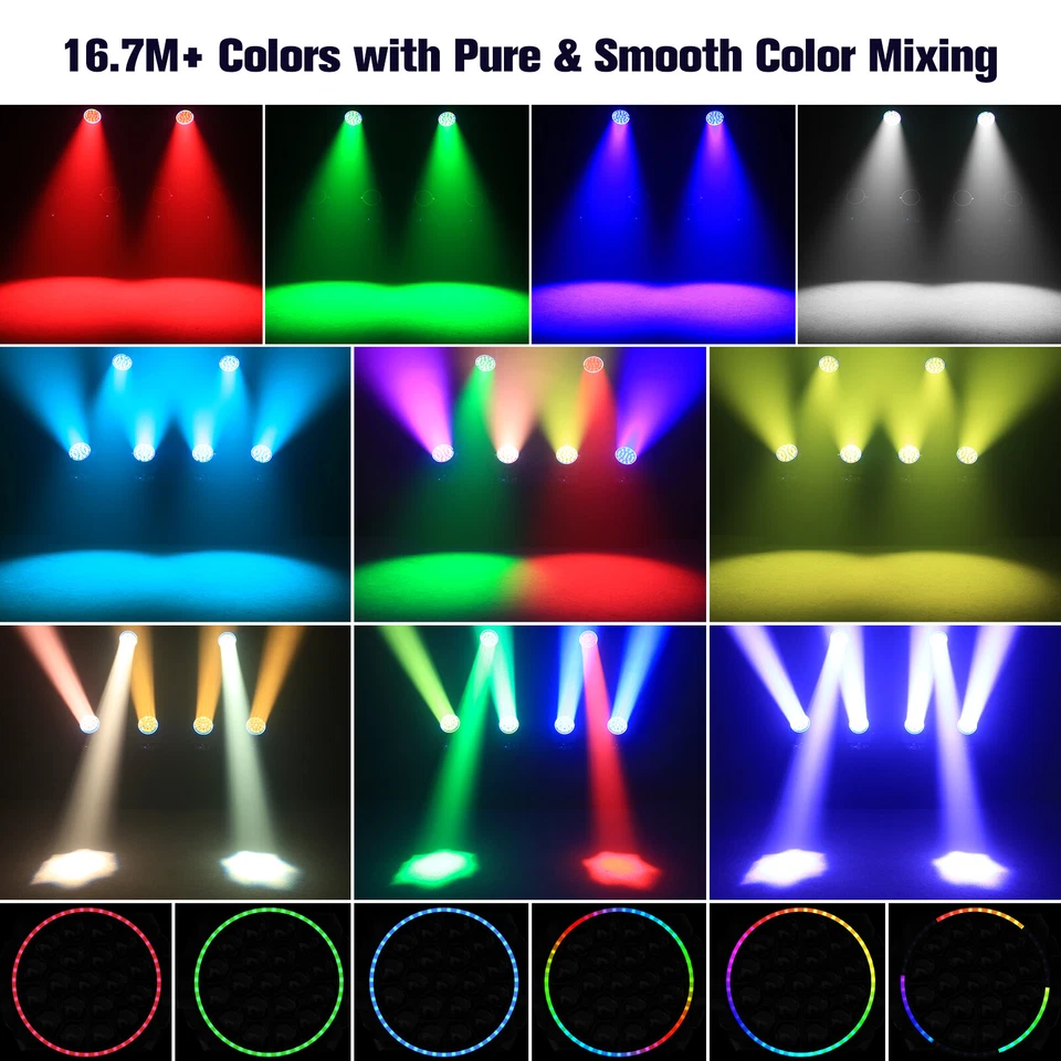 19X20W LED Zoom Moving Head Stage Light RGBW DMX Beam Wash Lighting DJ Disco Bar - Image 2 of 4