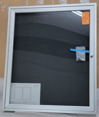 GHENT PA13630VX-133 Enclosed Bulletin Board silver frame black board 30x36 In.